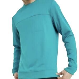 Men's XL All in Motion Ponte Crew Neck Sweatshirt Turquoise Blue NWT